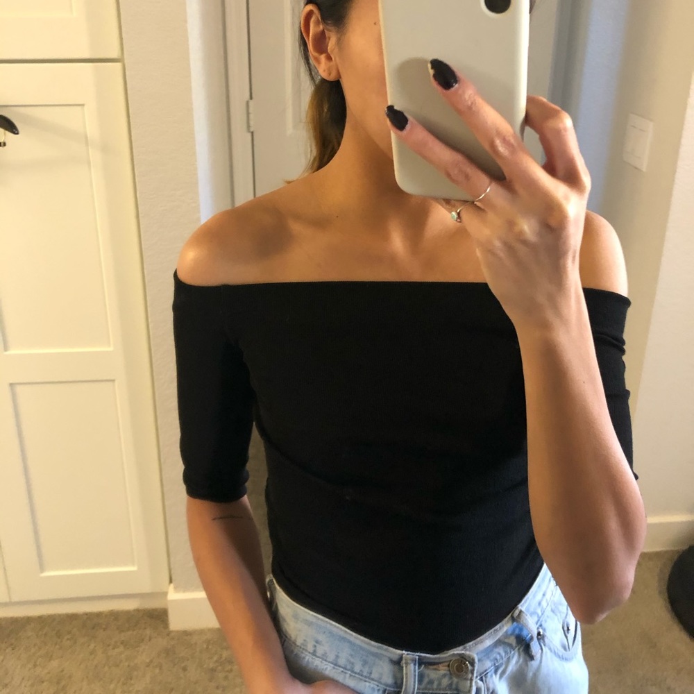 Ribbed Off the Shoulder Top